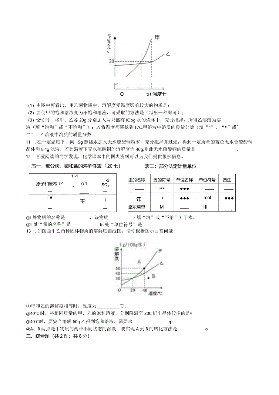 九年级下册课时检测卷9.2 溶解度.docx_第3页