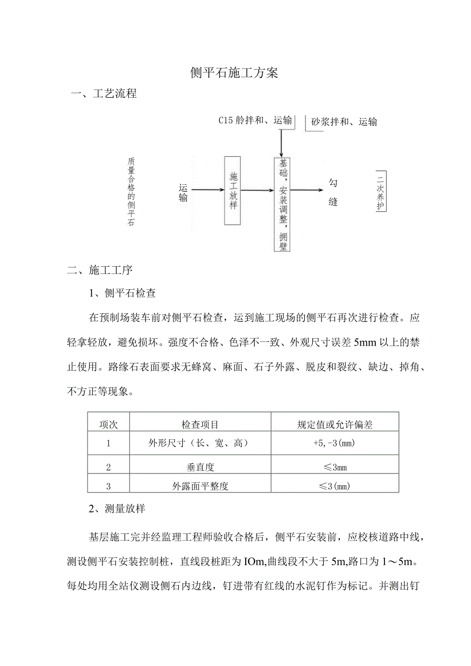 侧平石施工方案.docx_第1页