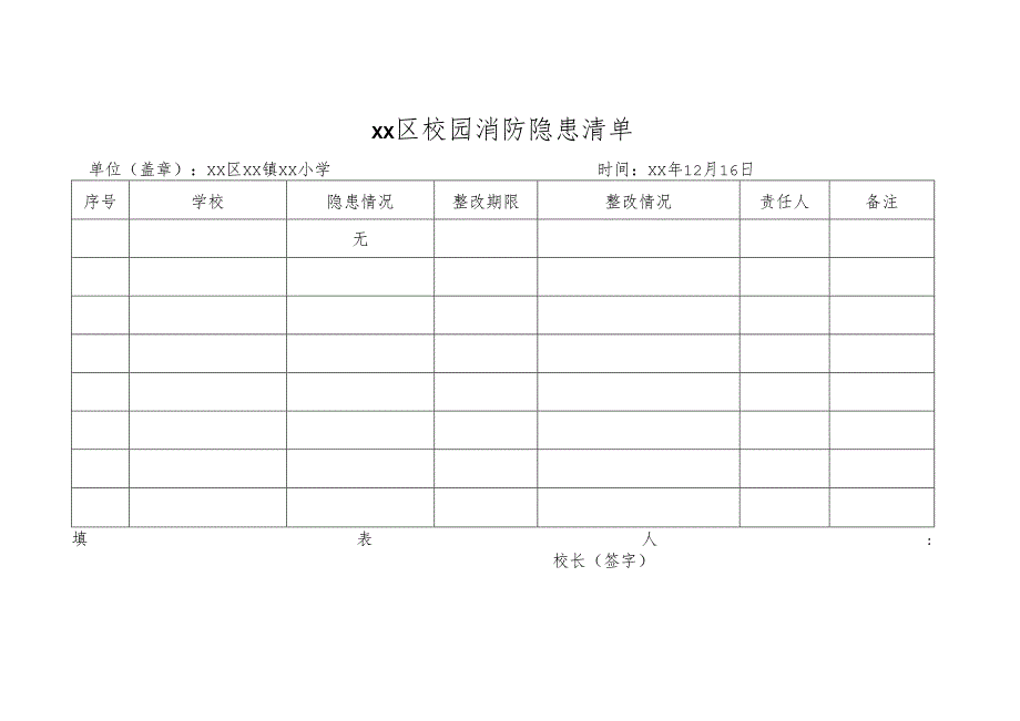 校园消防隐患清单.docx_第1页