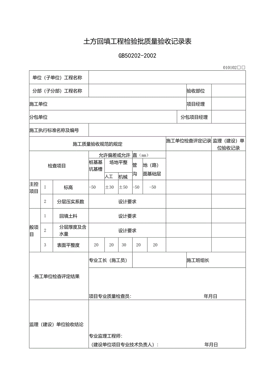 094土方回填工程检验批质量验收记录表.docx_第1页