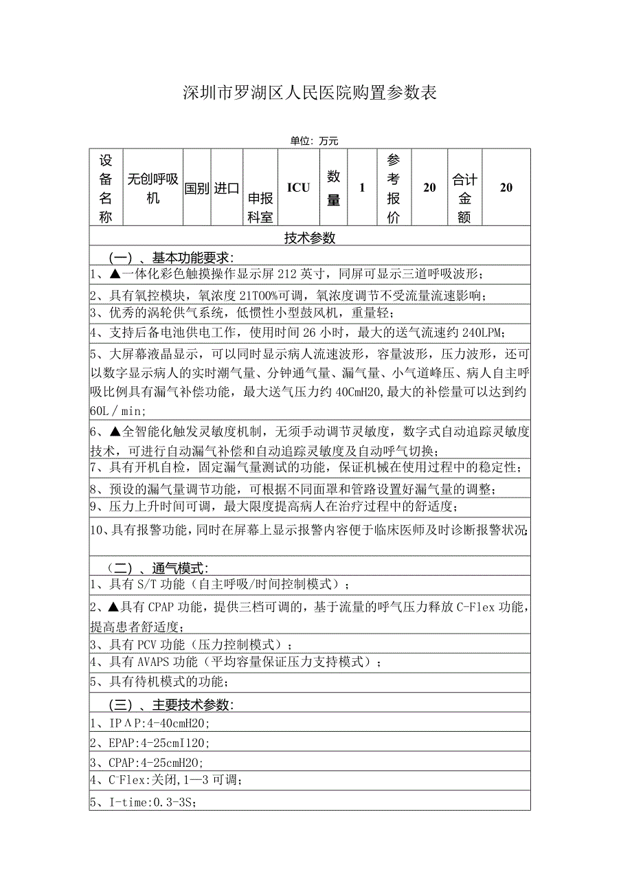 深圳市罗湖区人民医院购置参数表.docx_第1页