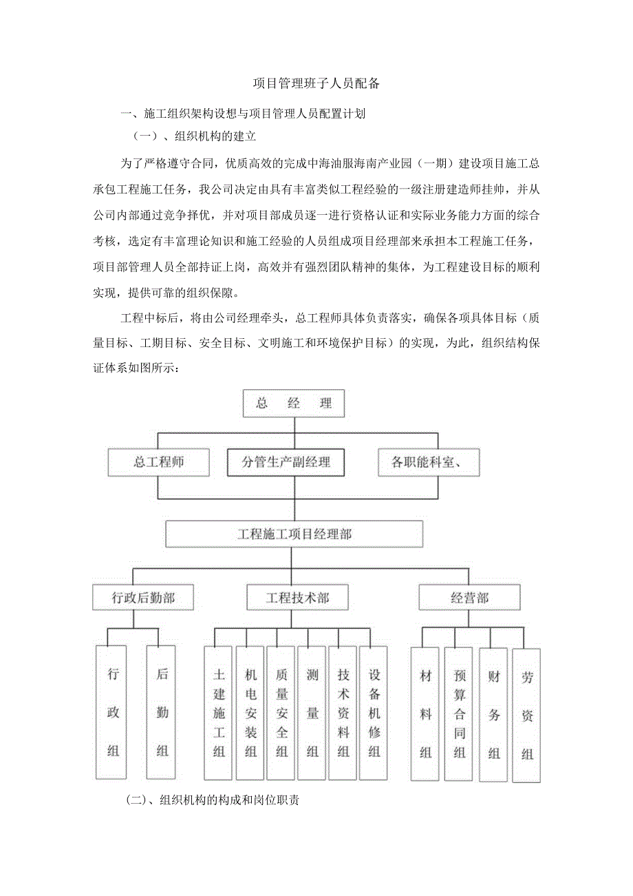 项目管理班子人员配备.docx_第1页