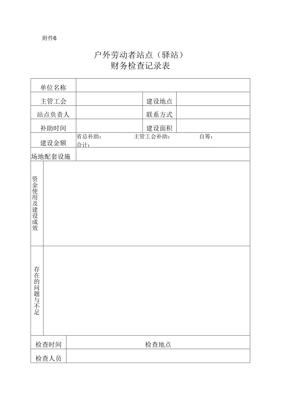 7户外劳动者站点检查记录表-空表.docx_第1页