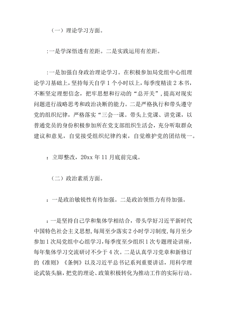 县审计局党组书记民主生活会突出问题专项整改方案.docx_第2页