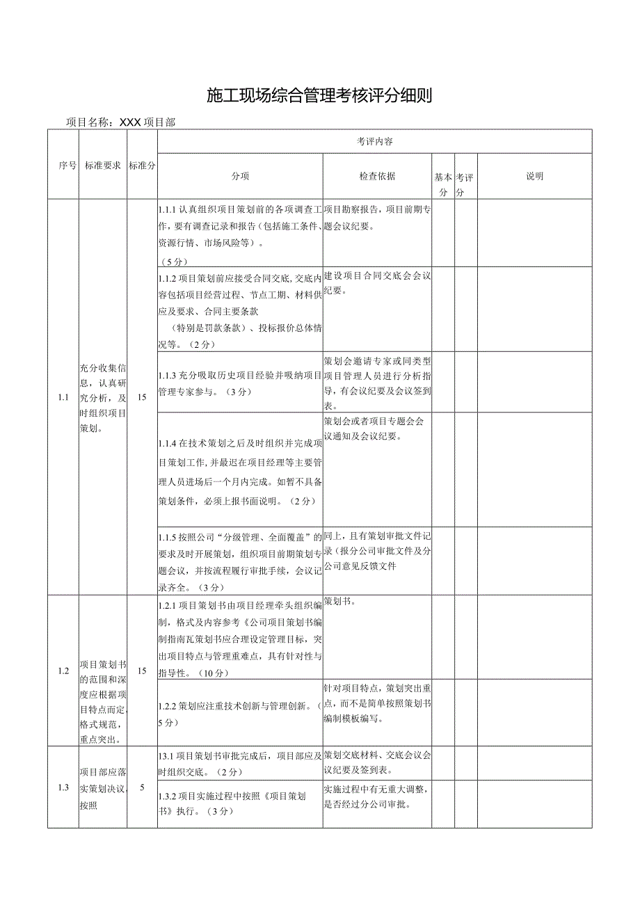 表2现场考评记录表-检查依据.docx_第1页