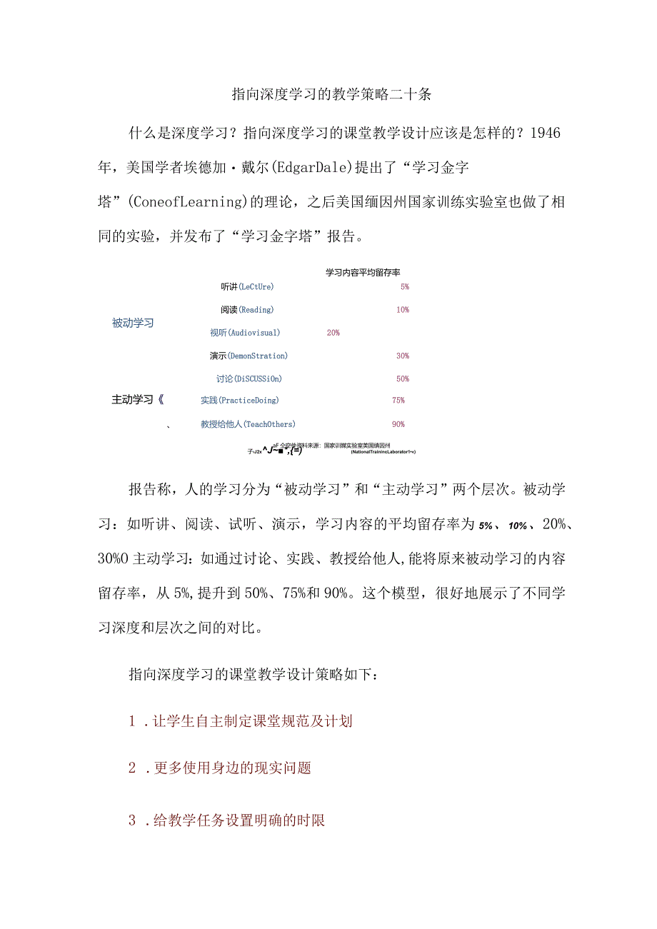 指向深度学习的教学策略二十条.docx_第1页