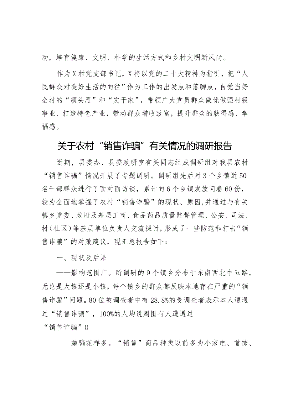 村党支部书记个人先进事迹&关于农村“销售诈骗”有关情况的调研报告.docx_第3页