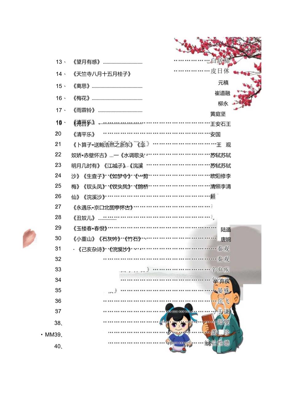 部编人教版小学六年级下学期下册必备古诗词汇编（可打印）.docx_第3页