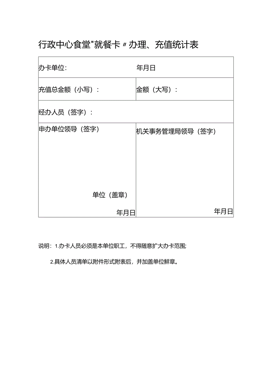 行政中心食堂“就餐卡”办理、充值统计表.docx_第1页