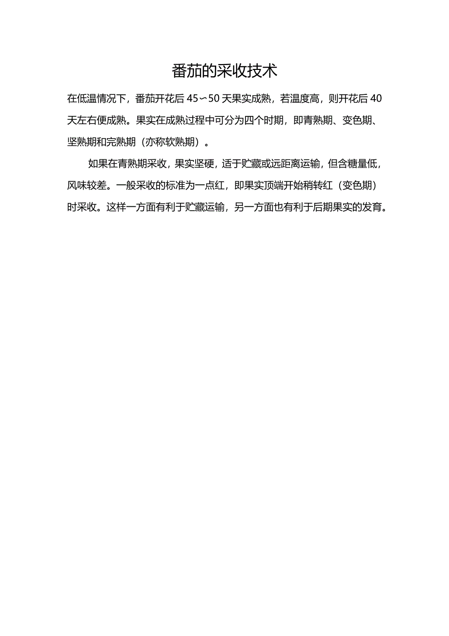 番茄的采收技术.docx_第1页