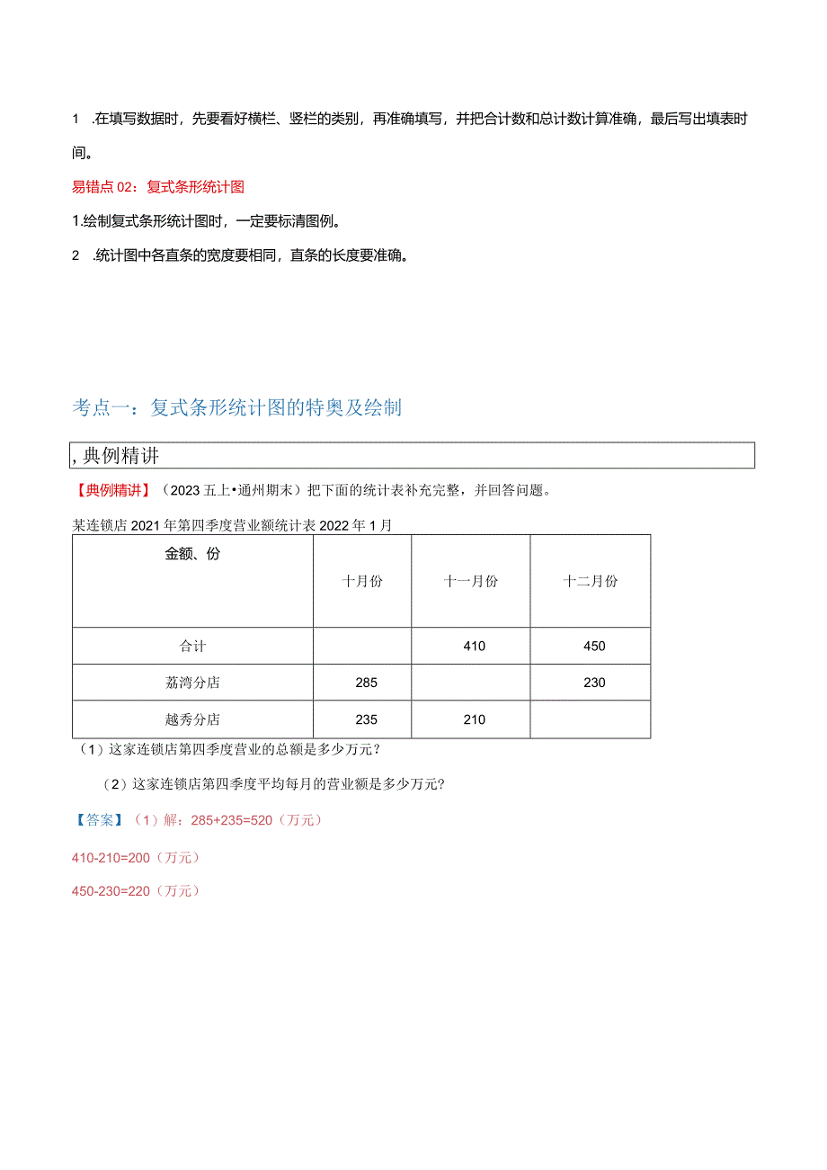 第六单元统计表和条形统计图（二）（知识讲练）（学生版）.docx_第2页