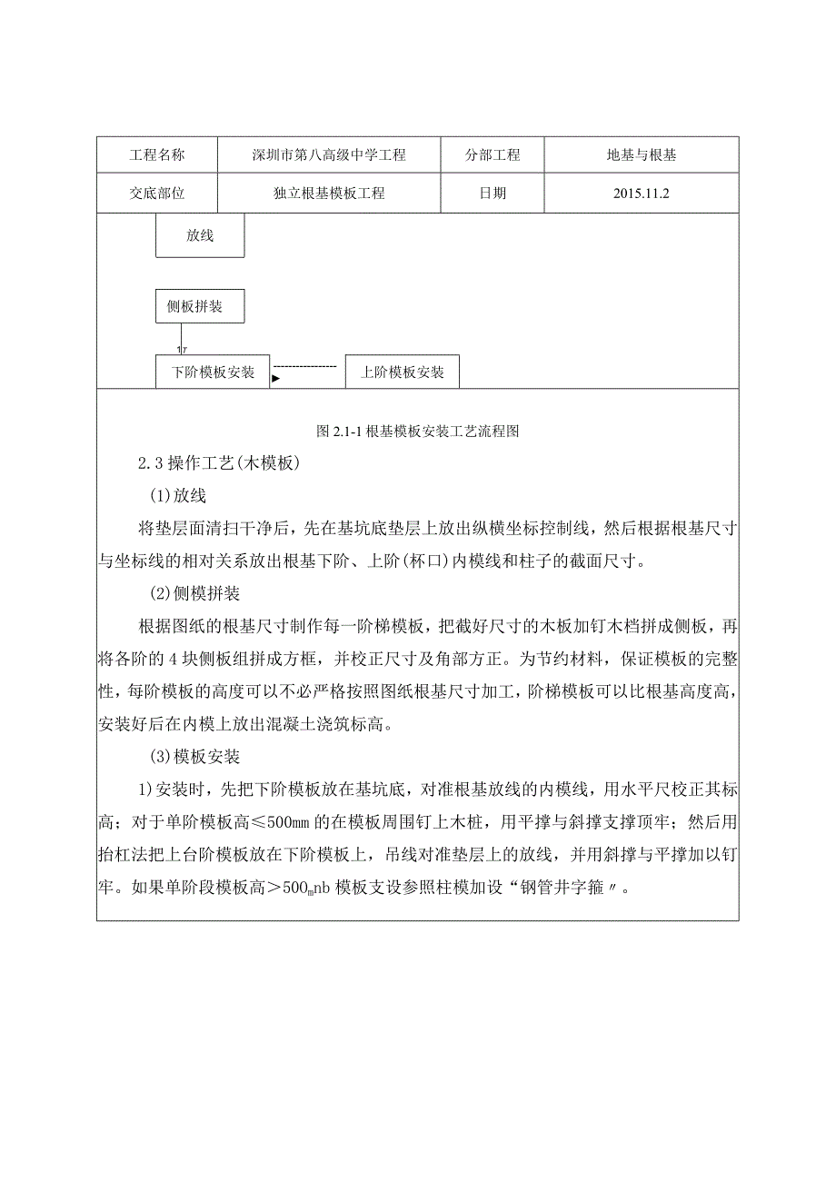 独立基础模板工程技术交底记录大全.docx_第2页