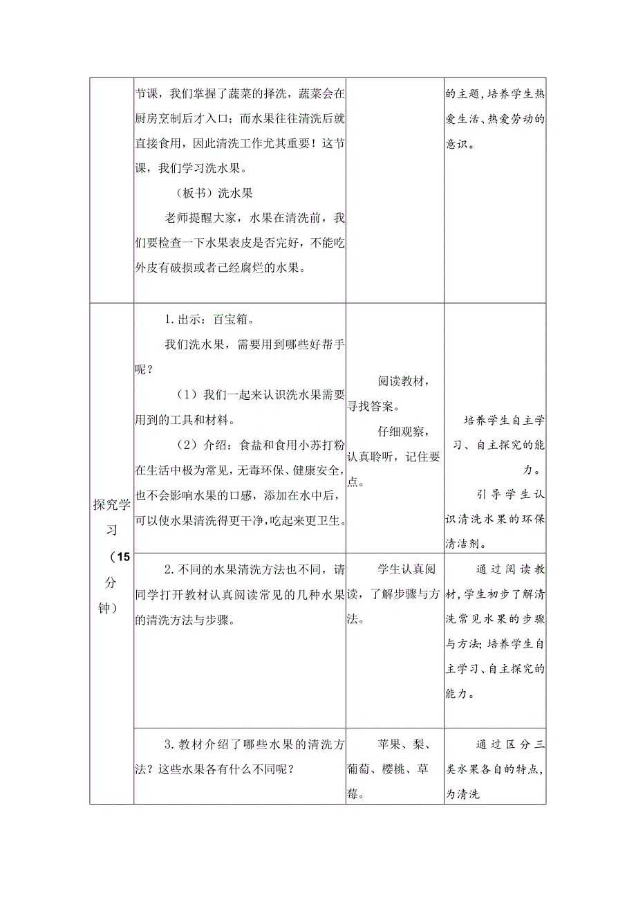 第二单元烹饪与营养：洗水果教学设计苏教版劳动一年级下册.docx_第2页