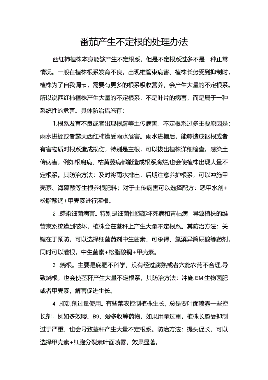 番茄产生不定根的处理办法.docx_第1页