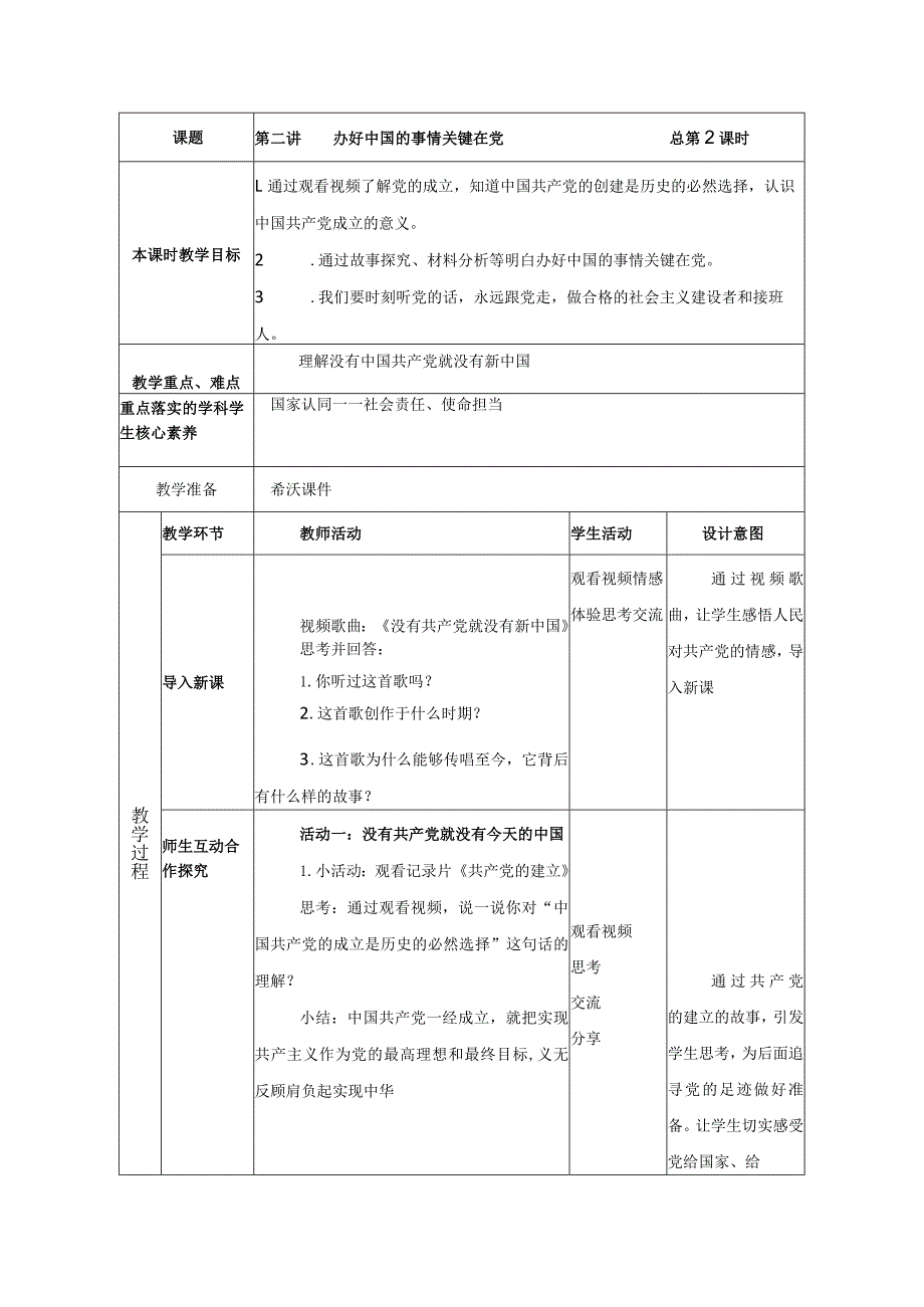 第二讲办好中国的事情关键在党教案.docx_第1页