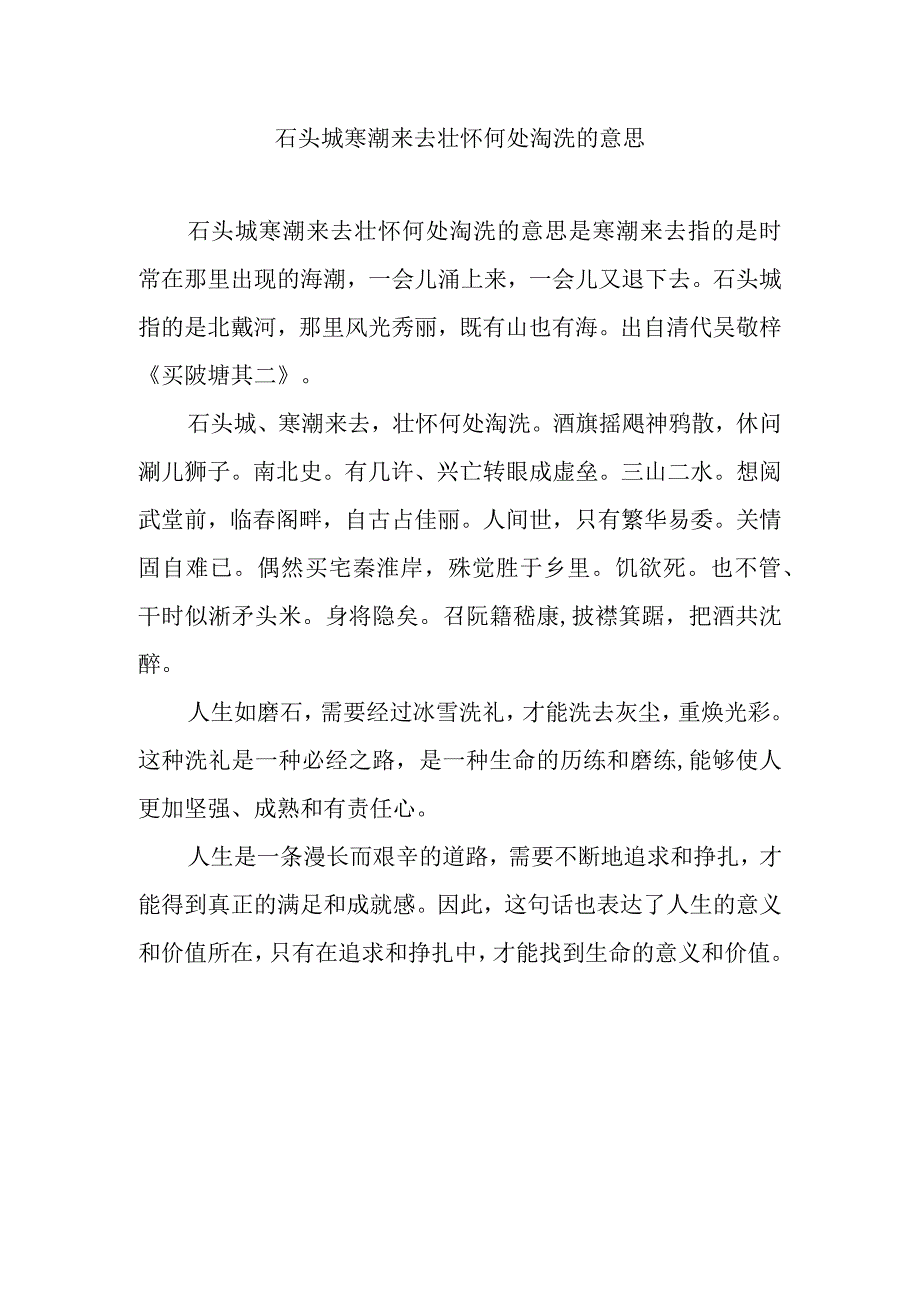 石头城寒潮来去壮怀何处淘洗的意思.docx_第1页