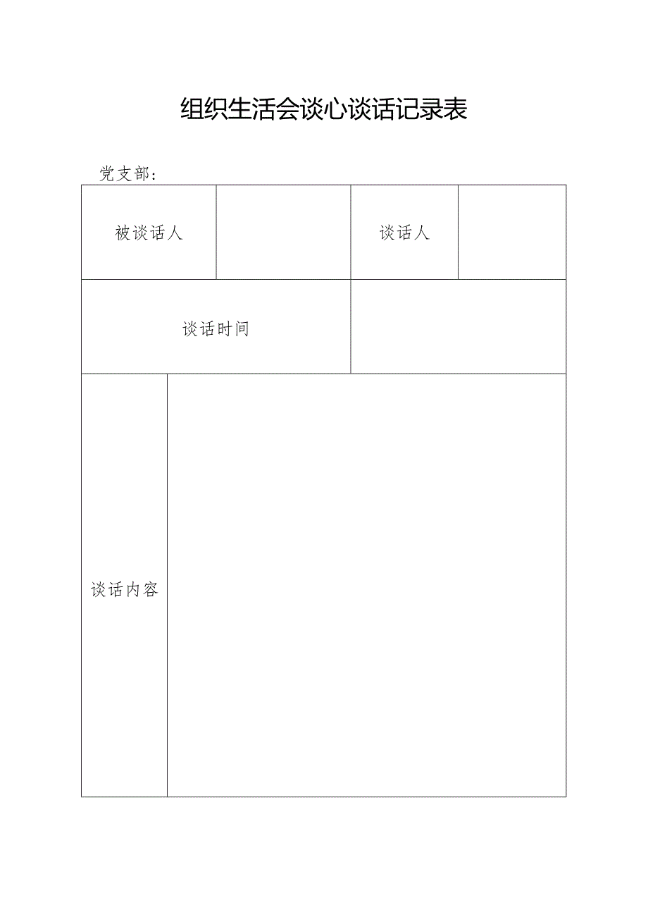 组织生活会谈心谈话记录表.docx_第1页