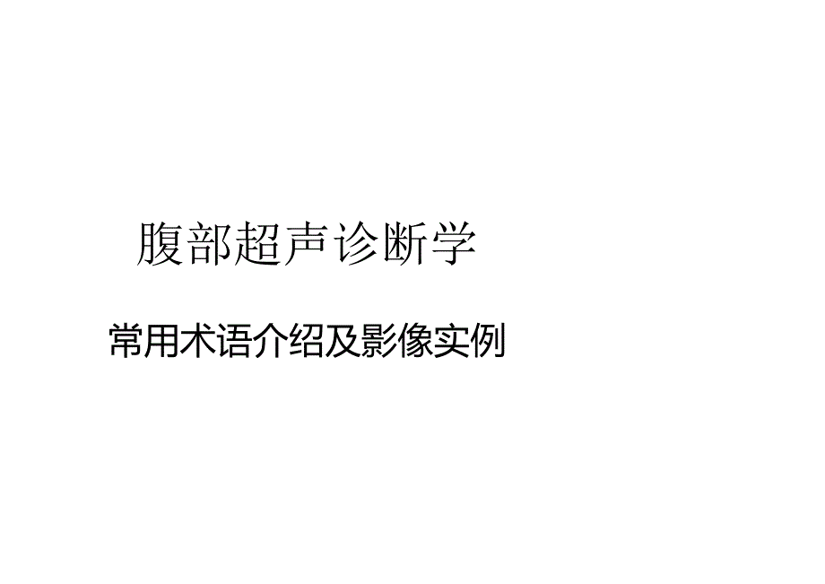 腹部超声诊断学中常用术语介绍及真实案例解读.docx_第1页