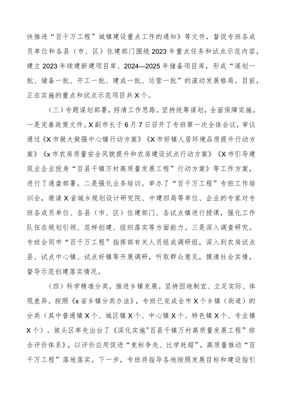 百千万工程指挥部城镇建设专班工作报告总结汇报.docx_第2页