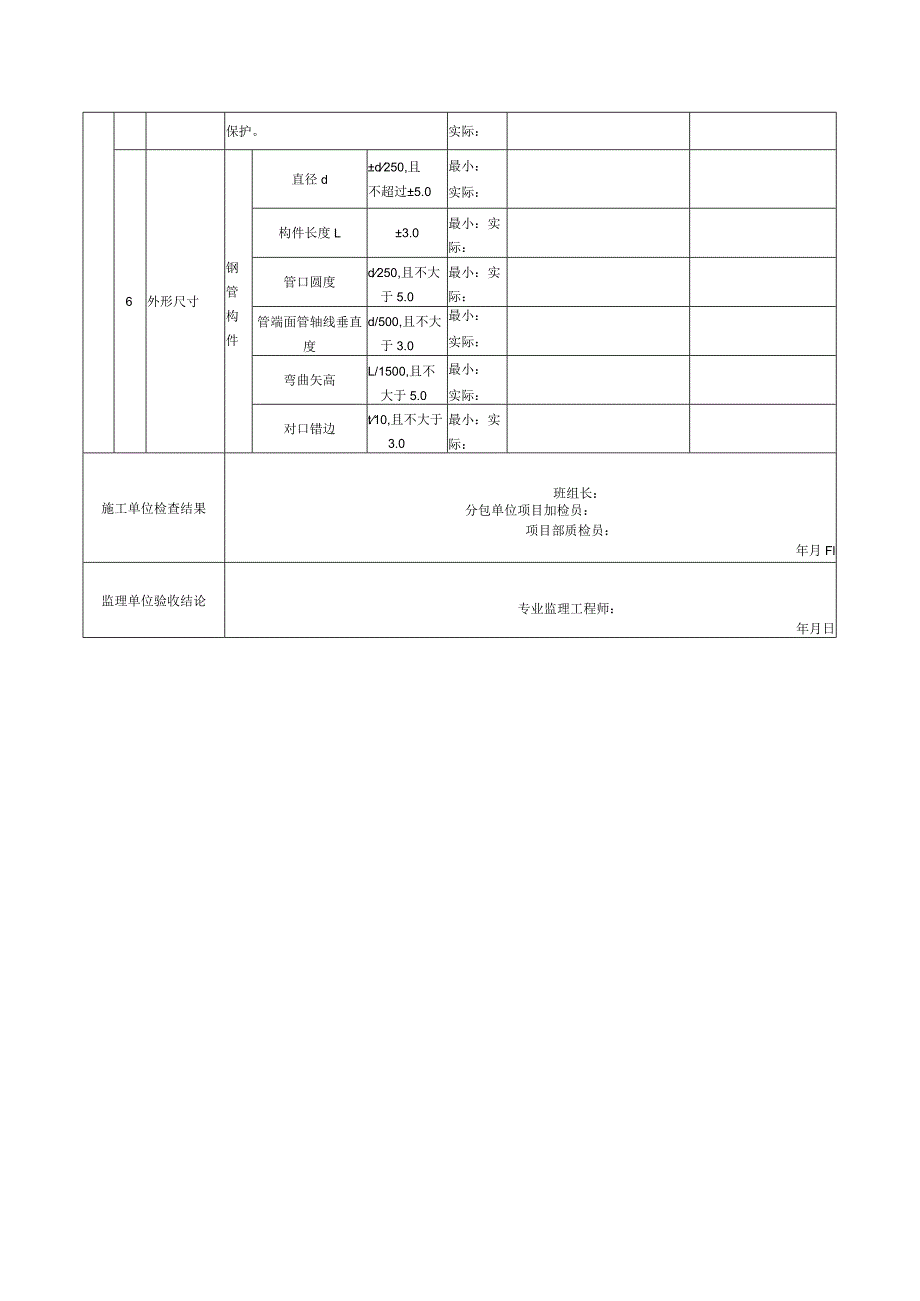 表146钢构件（钢管构件）组装检验批质量验收记录.docx_第3页