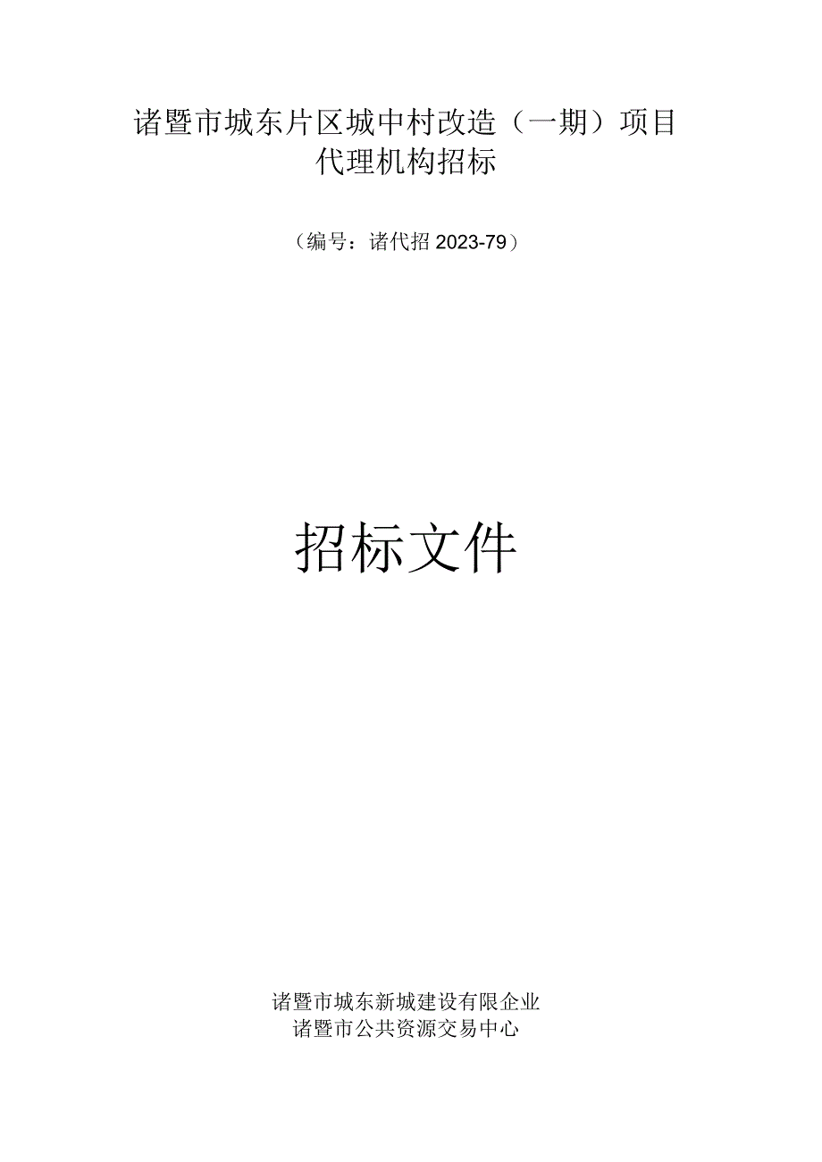 诸暨城东片区城中村改造计划.docx_第1页