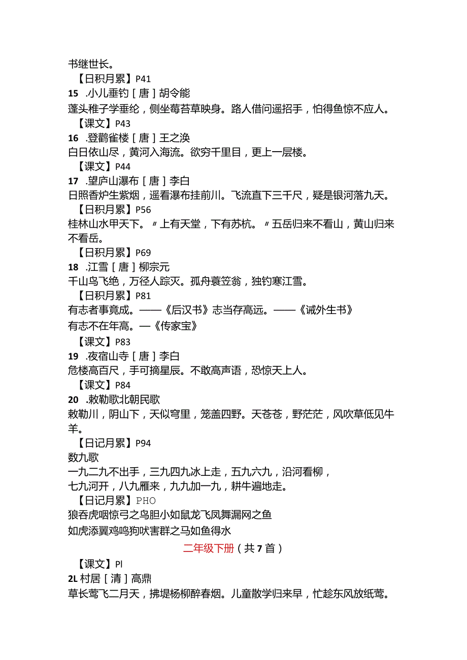 统编教材小学阶段古诗词小古文汇总.docx_第3页