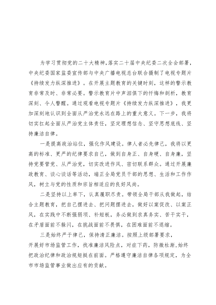 观看电视《持续发力纵深推进》观后感心得体会【9篇】.docx_第3页