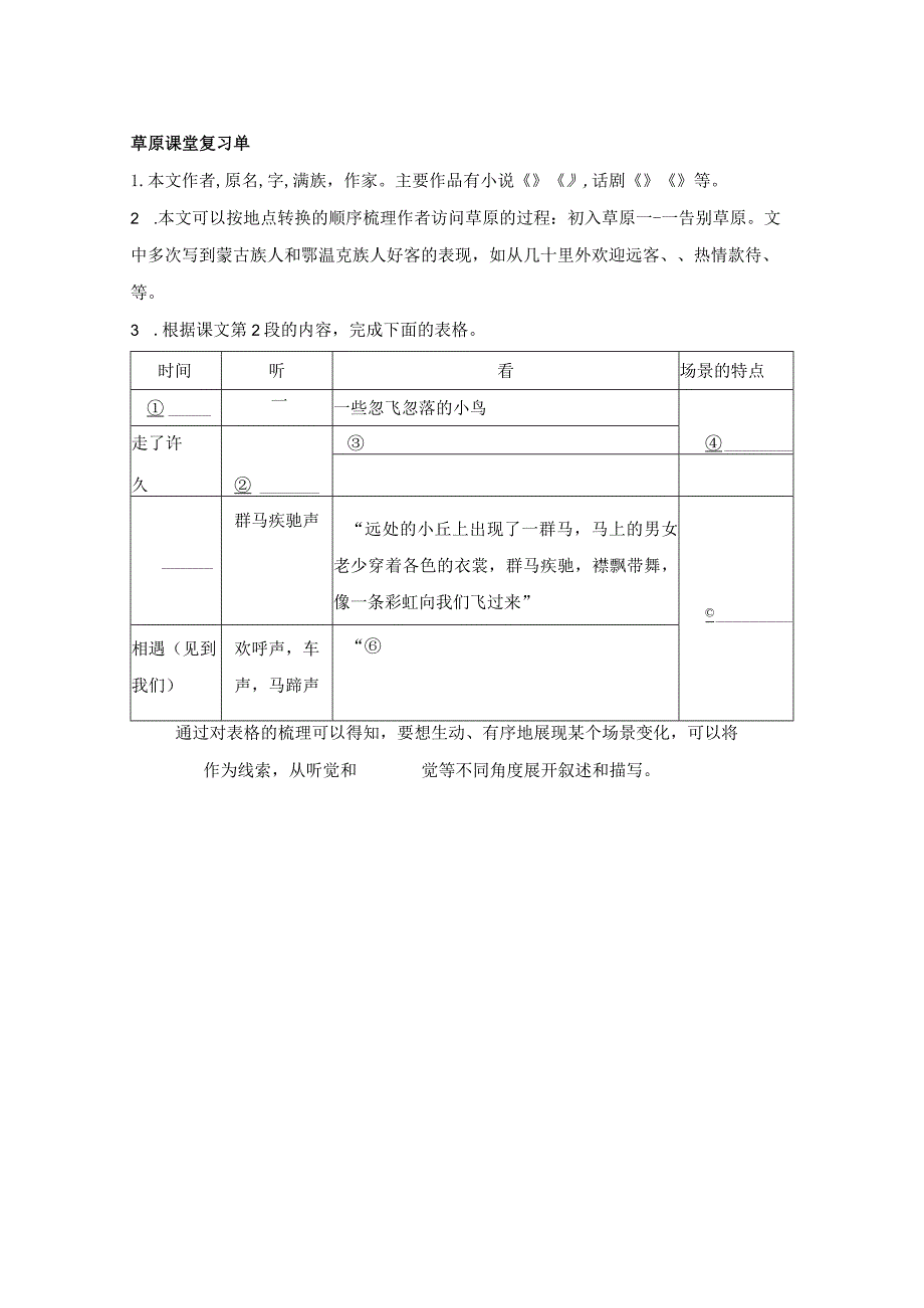 草原课堂复习单.docx_第1页