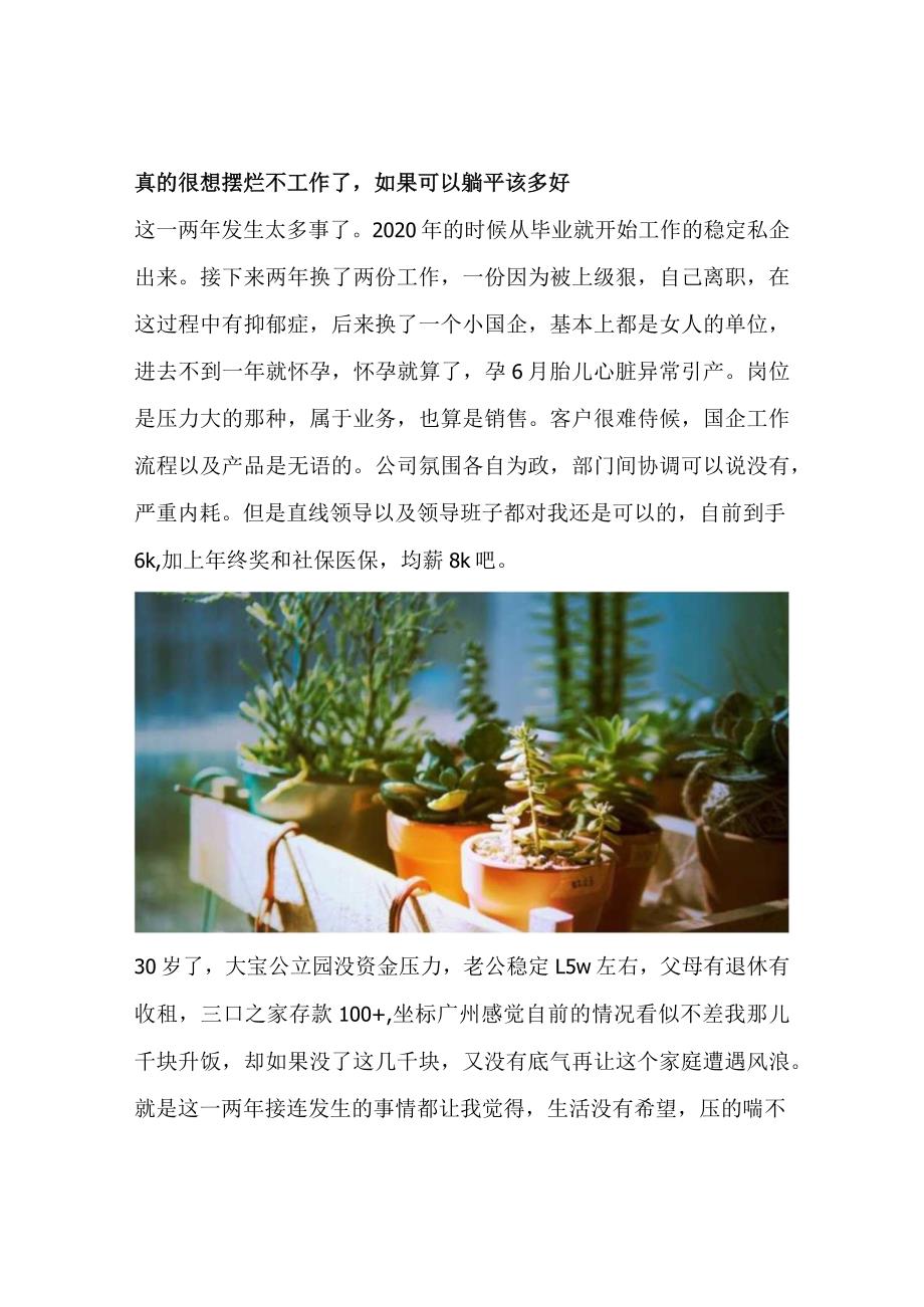 真的很想摆烂不工作了如果可以躺平该多好.docx_第1页