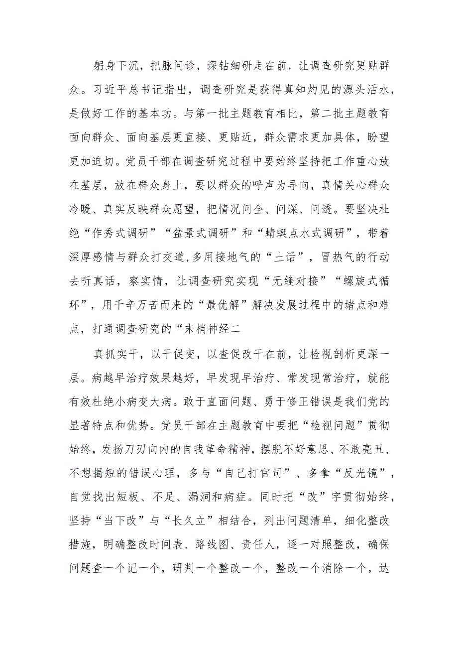 第二批研讨发言：承前启后写好主题教育“后半篇文章”范文两篇.docx_第2页