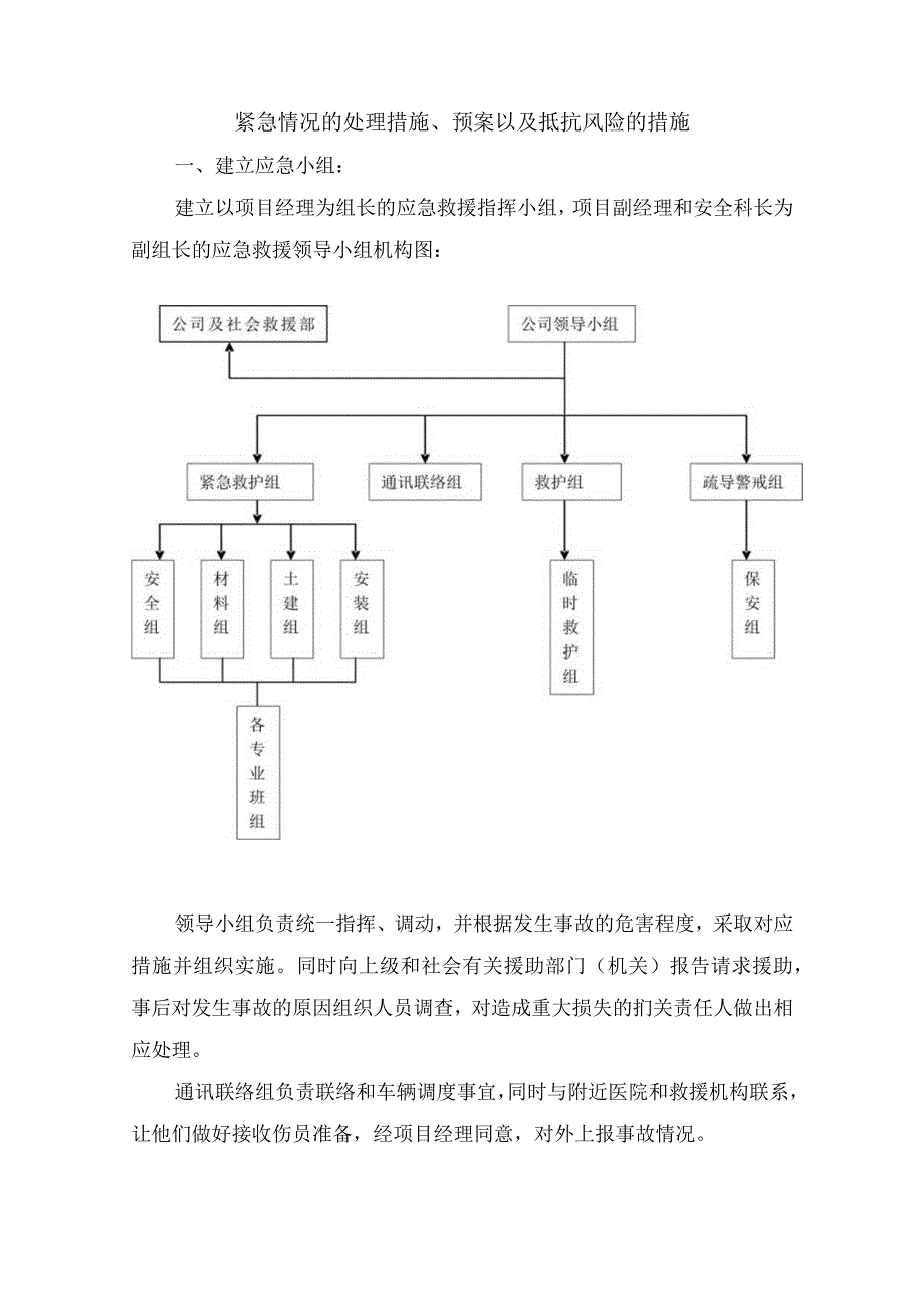 紧急情况的处理措施、预案以及抵抗风险的措施.docx_第1页