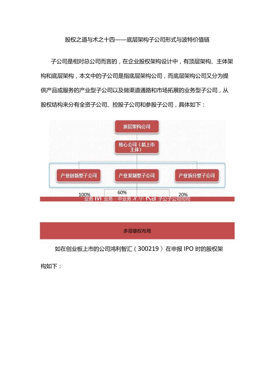 股权之道与术（十四）-——底层架构子公司形式与波特价值链.docx_第1页