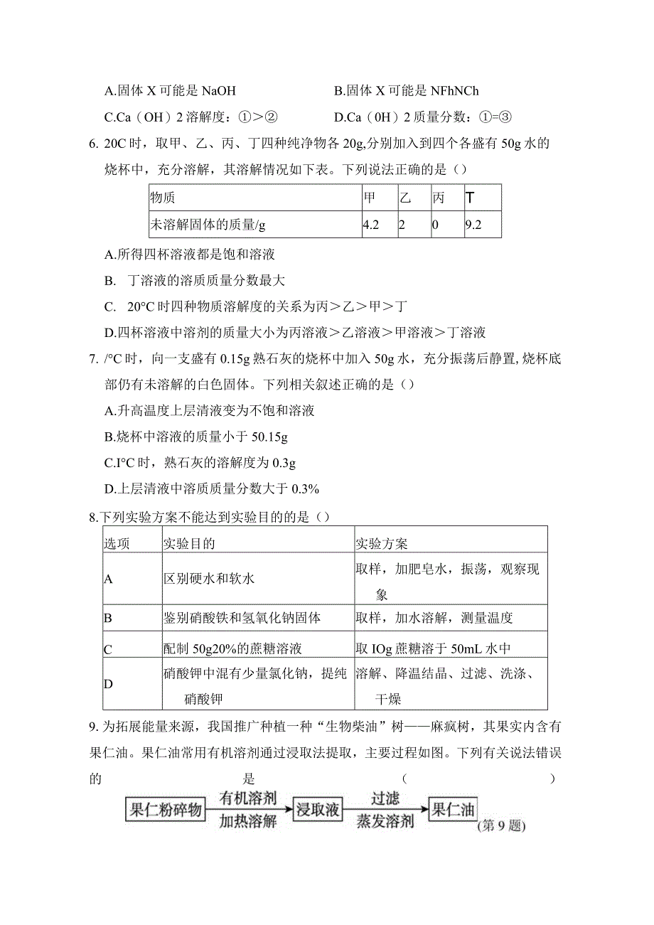 第九单元溶液学情评估卷（含答案）.docx_第3页