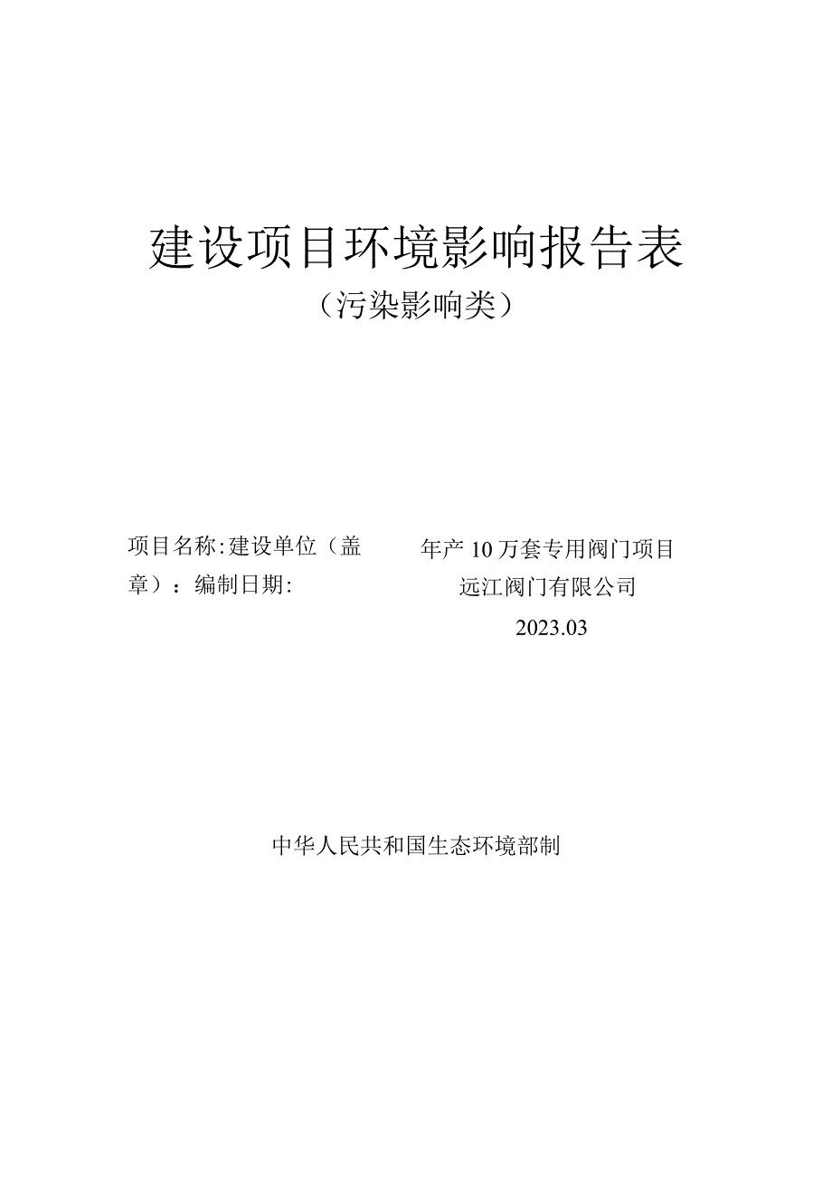 远江阀门建设项目环境影响报告表.docx_第1页