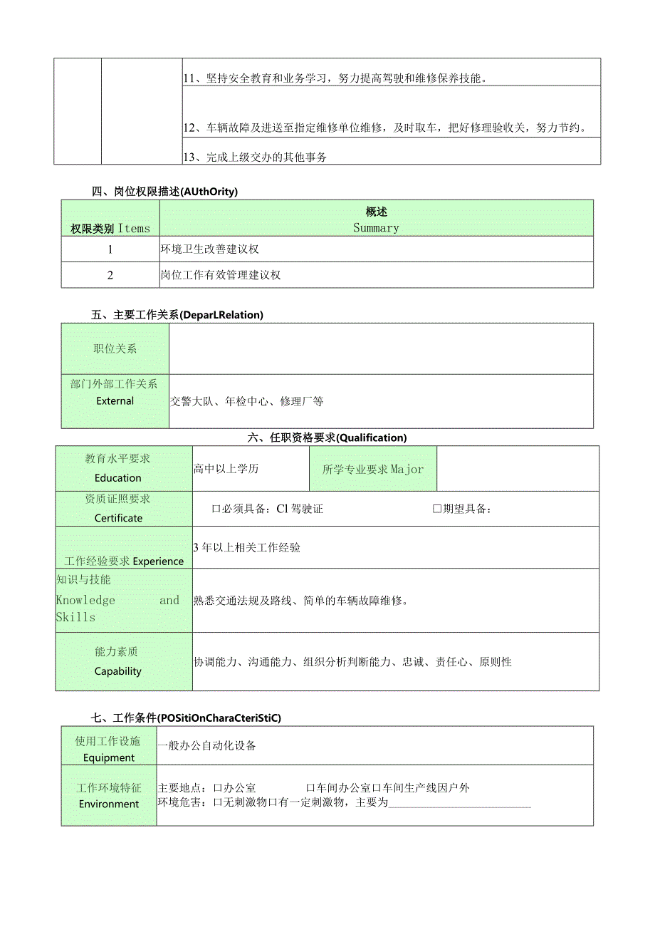 驾驶员岗位说明书.docx_第2页