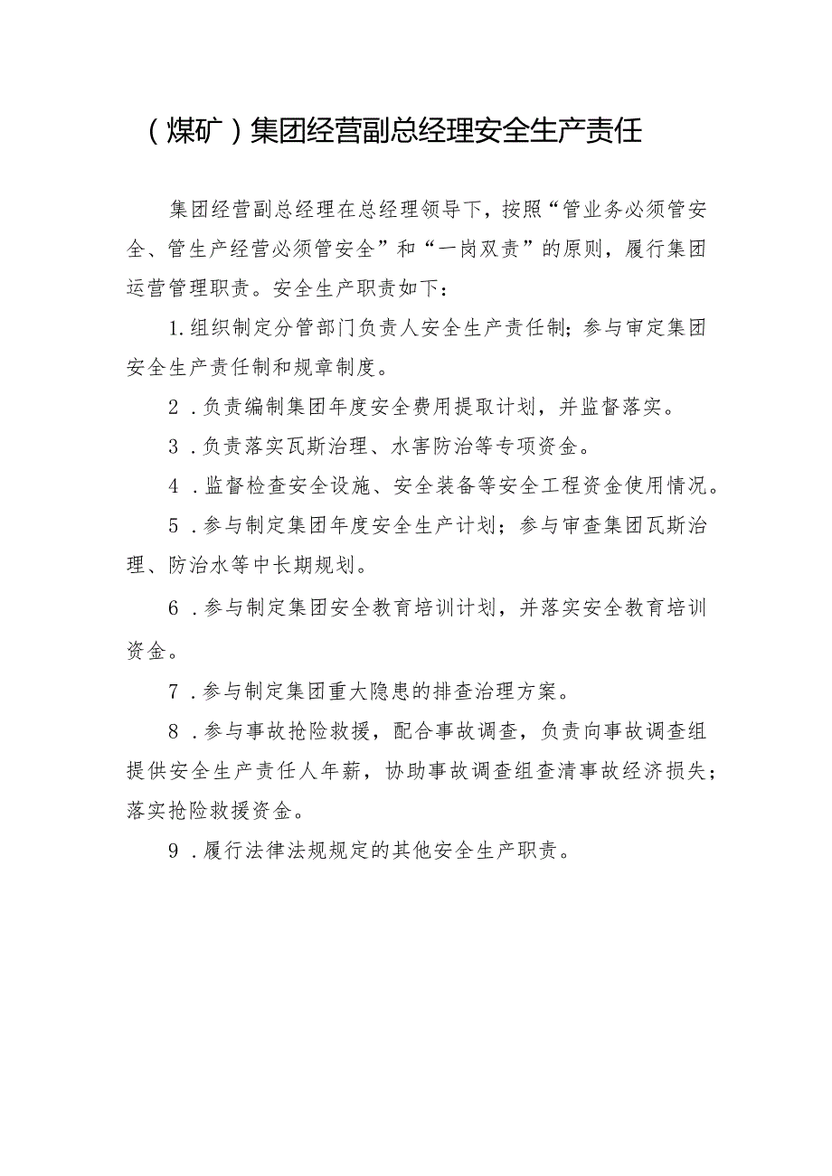 （煤矿）集团经营副总经理安全生产责任制.docx_第1页