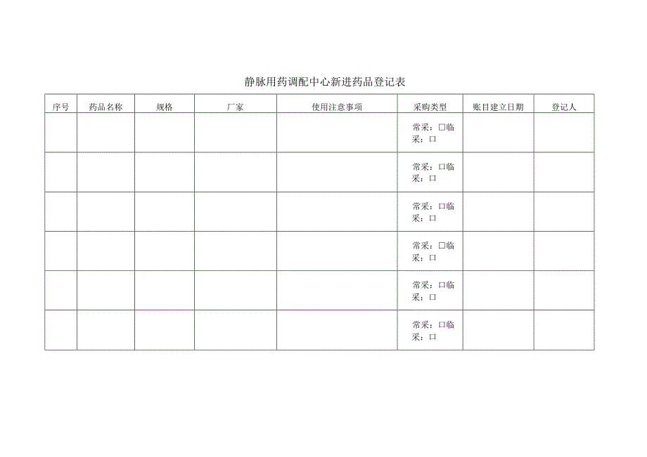 静脉用药调配中心相关记录表汇总.docx_第1页