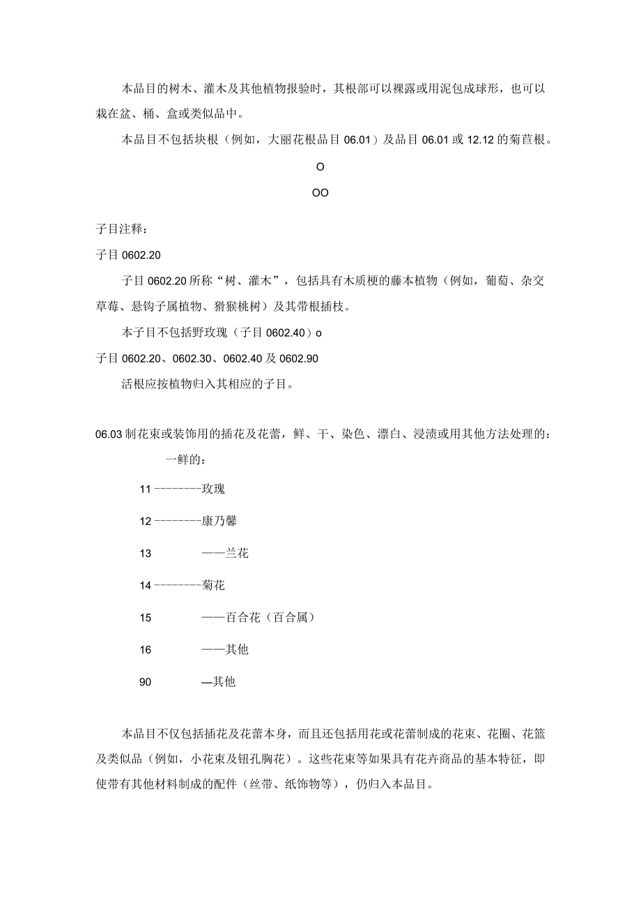 进出口税则商品及品目注释：第六章活树及其他活植物；鳞茎、根及类似品；插花及装饰用簇叶.docx_第3页