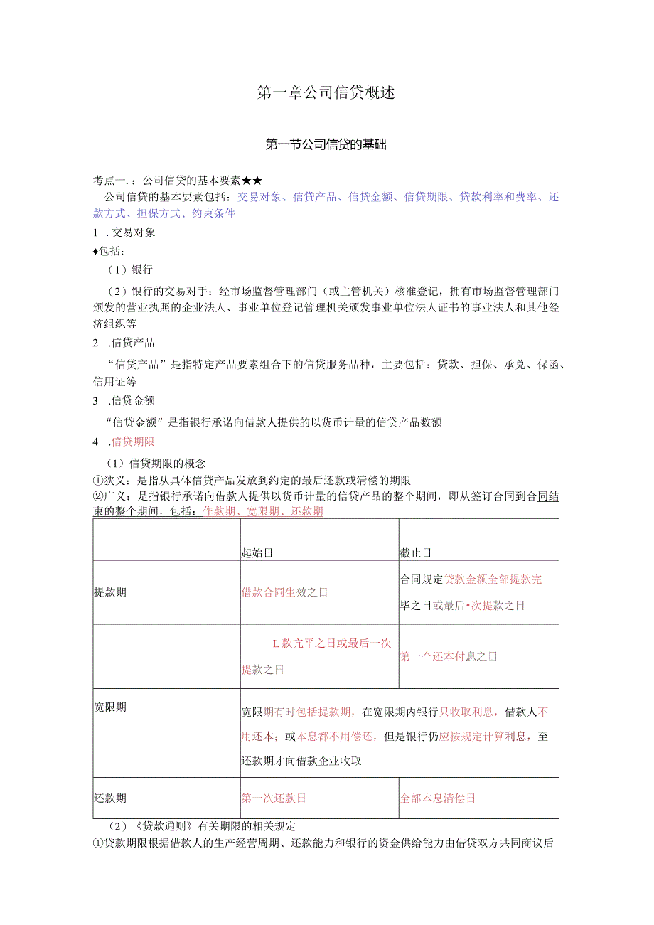 银行从业-初级公司信贷-三色笔记.docx_第2页