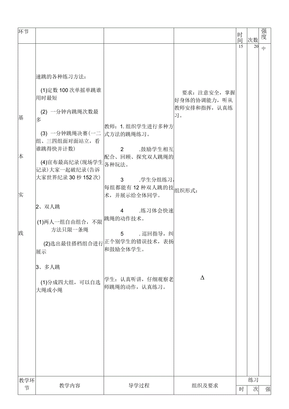 速跳练习（教案）人教版体育二年级上册.docx_第2页