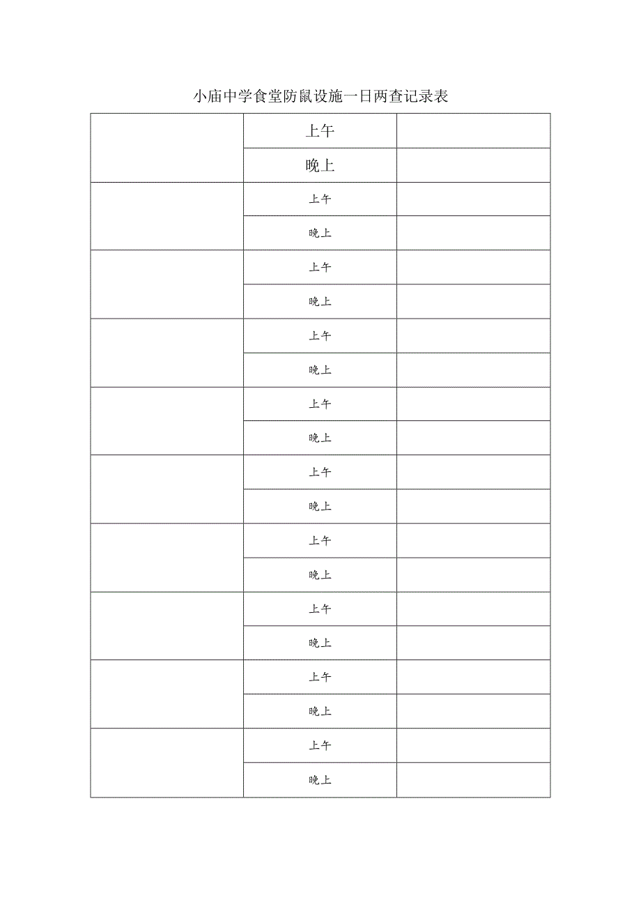 食堂防鼠设施一日两查记录表.docx_第1页