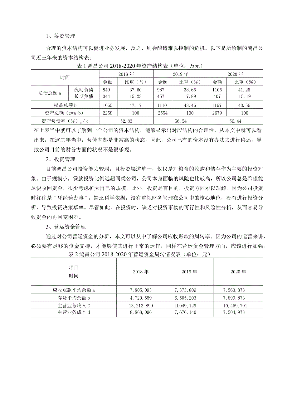 鸿昌粮油公司财务管理问题研究.docx_第3页