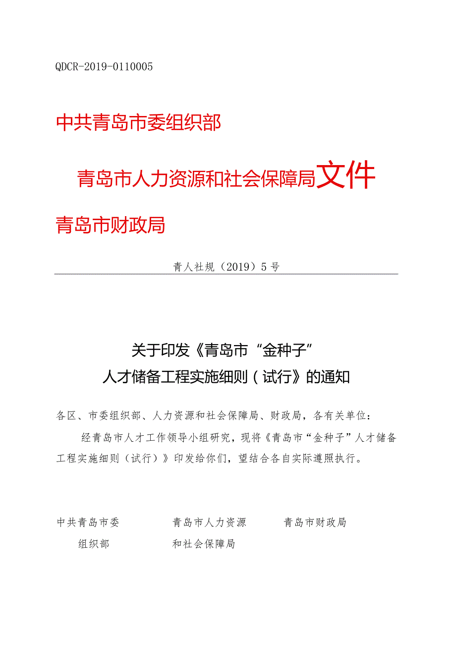 青岛市引进高层次人才专项奖励实施细则范本.docx_第1页