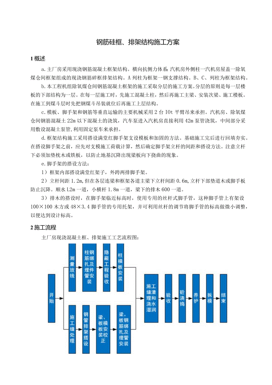 钢筋砼框、排架结构施工方案.docx_第1页