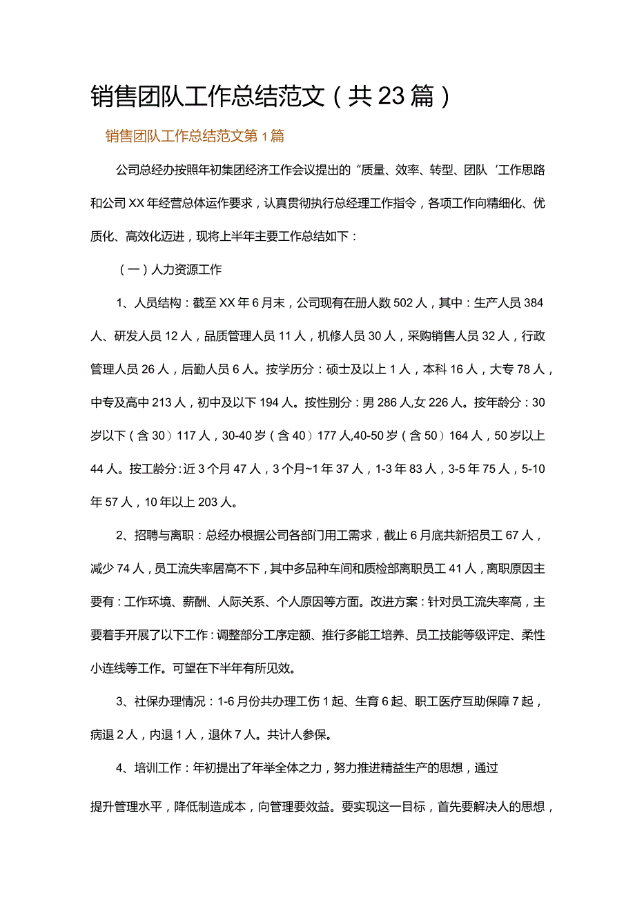 销售团队工作总结范文.docx_第1页