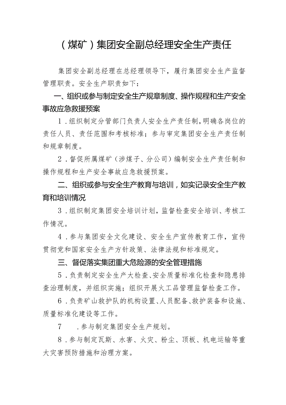 （煤矿）集团安全副总经理安全生产责任制.docx_第1页