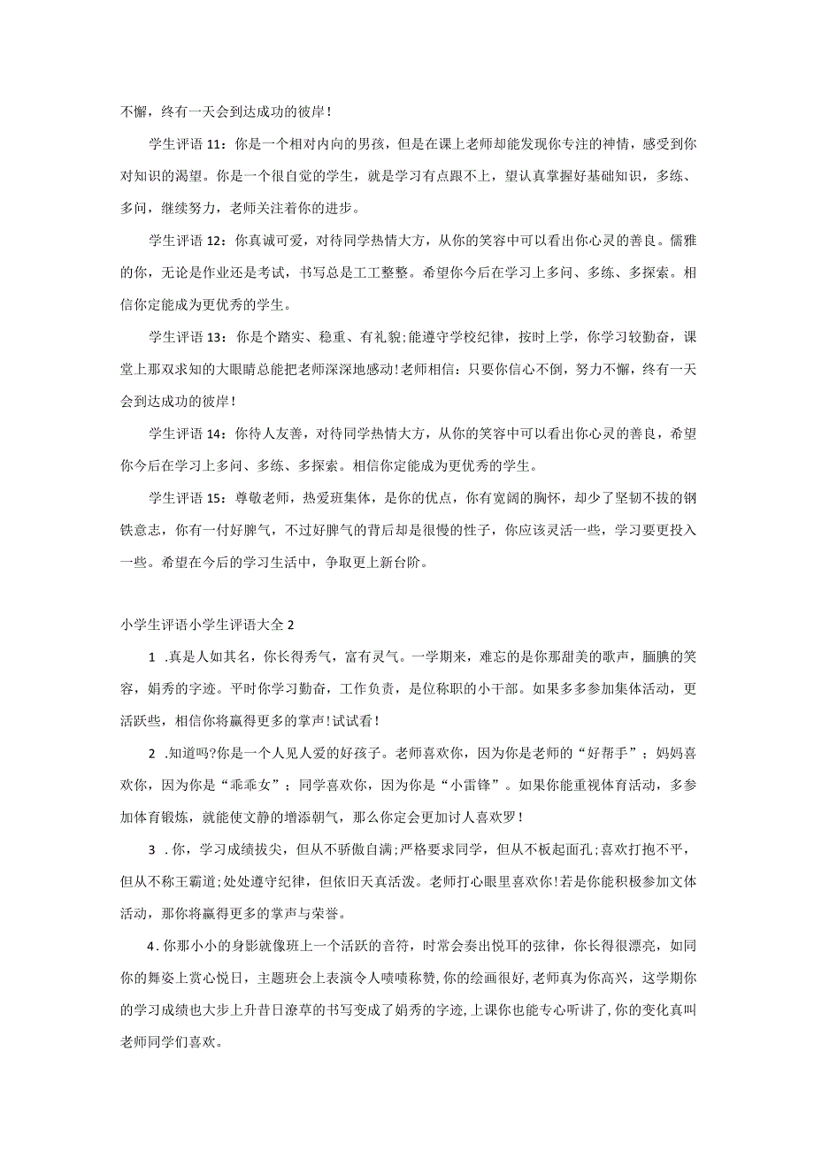 小学生评语总结范文.docx_第2页