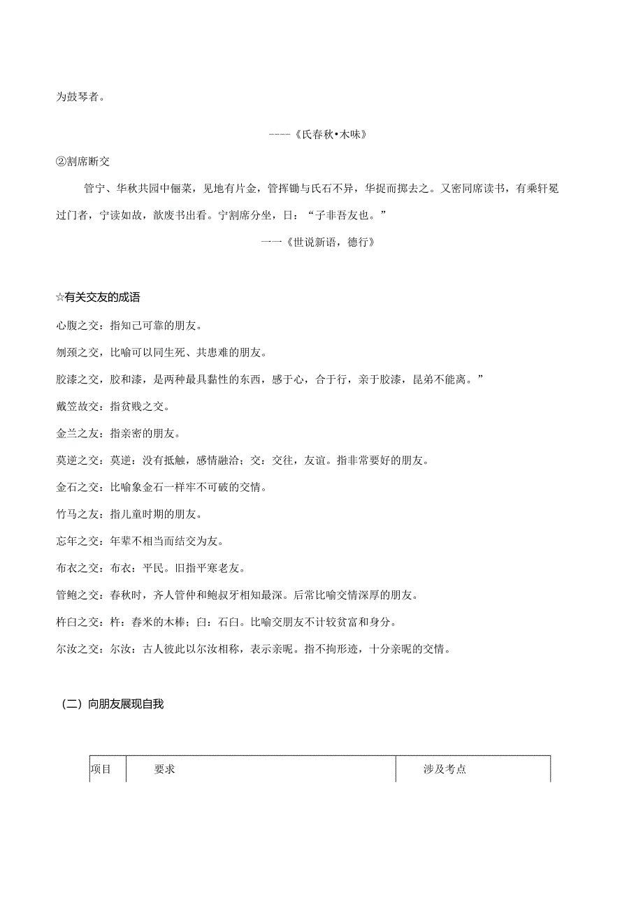 2022-2023学年七年级道德与法治下学期期末备考真题汇编演练（全国通用）七上有朋自远方来（学生版）.docx_第2页