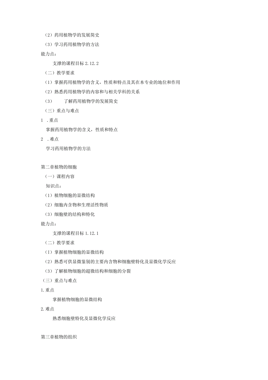 16410013药用植物学大学高校课程教学大纲.docx_第3页