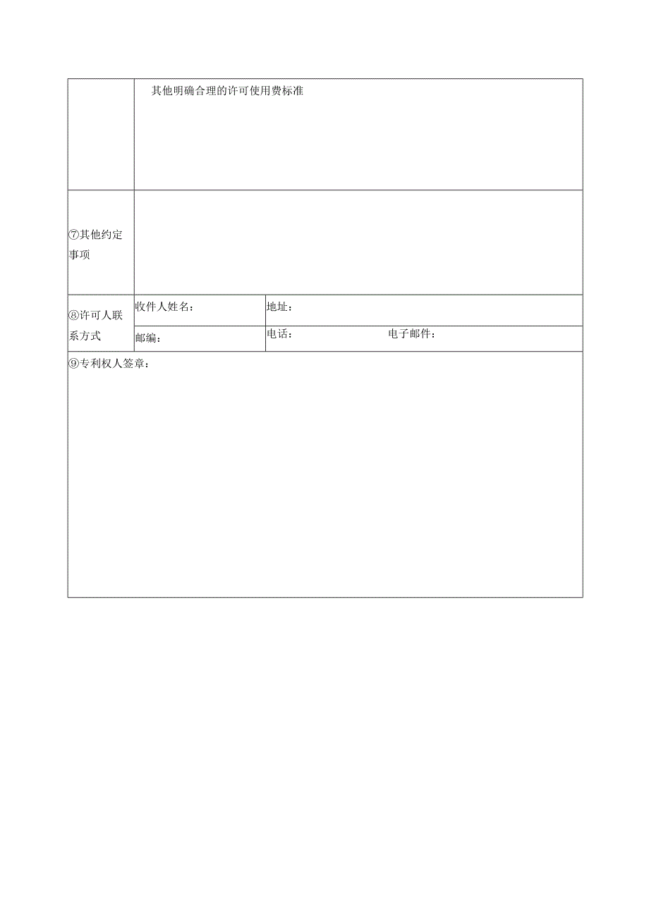 专利开放许可信息表模板.docx_第2页